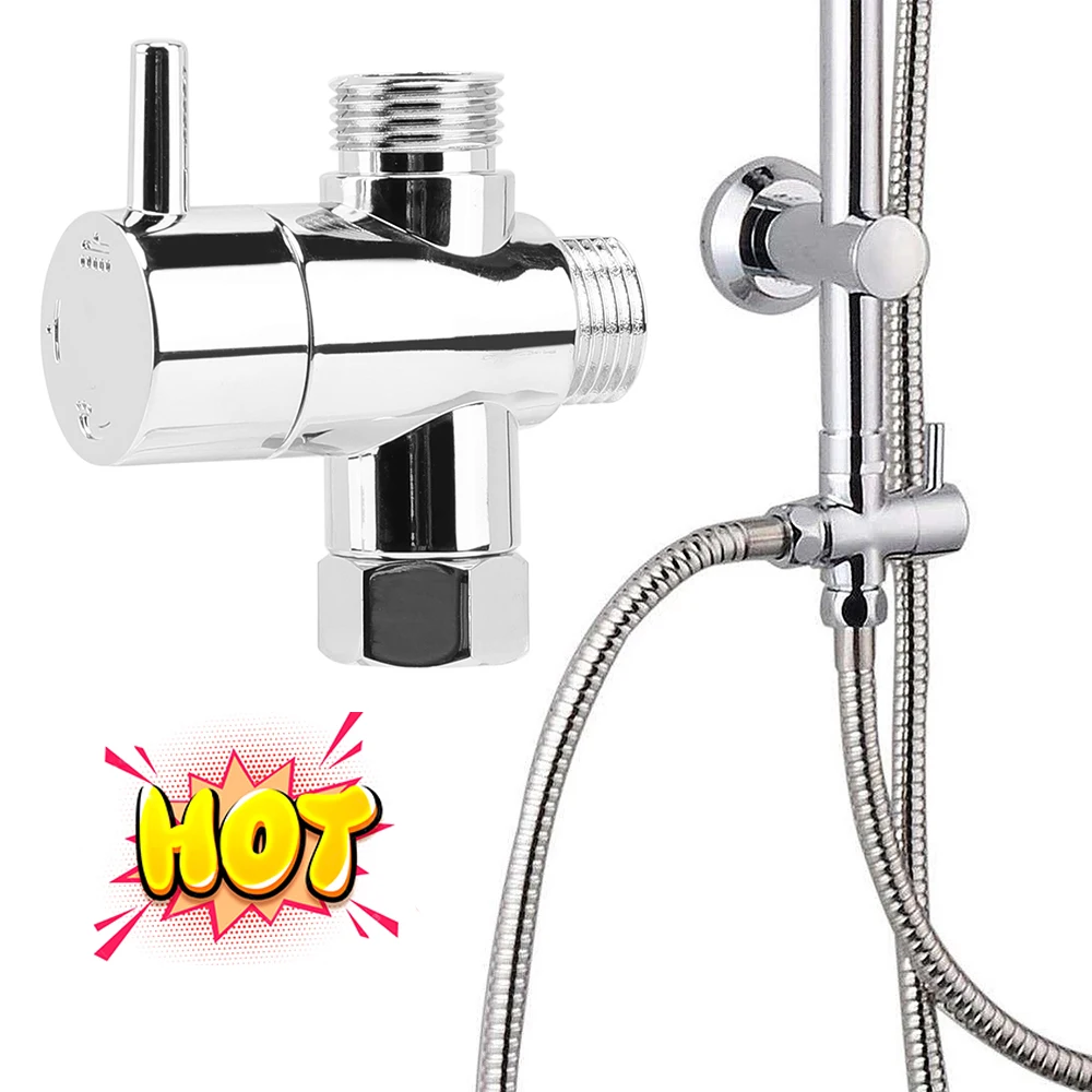 3 Way Connector Shower Diverter Valve Water Separator Switch T Adapter Three Function Control Head faucet Bathroom Accessories