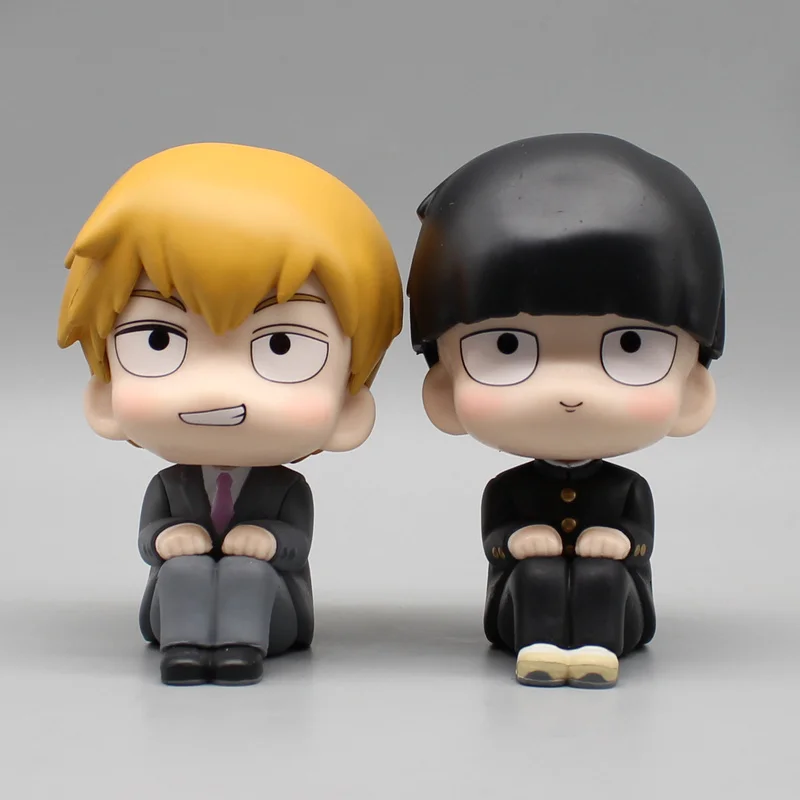 Mob Psycho 100 Anime Figuren Gk Reigen Arataka Q Edition Kawaii Sitting Palm Series Modellpuppe Desktop Ornamente Sammlerspielzeug