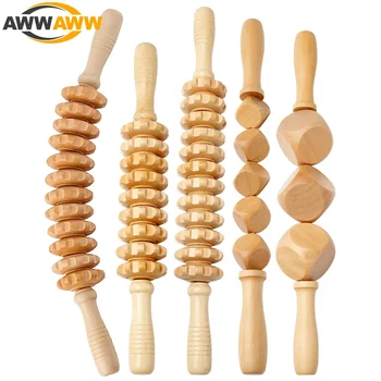 Wood Curved Massage Roller Stick Anti Cellulite Lymphatic Drainage Massager Body Gua Sha Maderotherapy Muscle Massage Relaxation 1