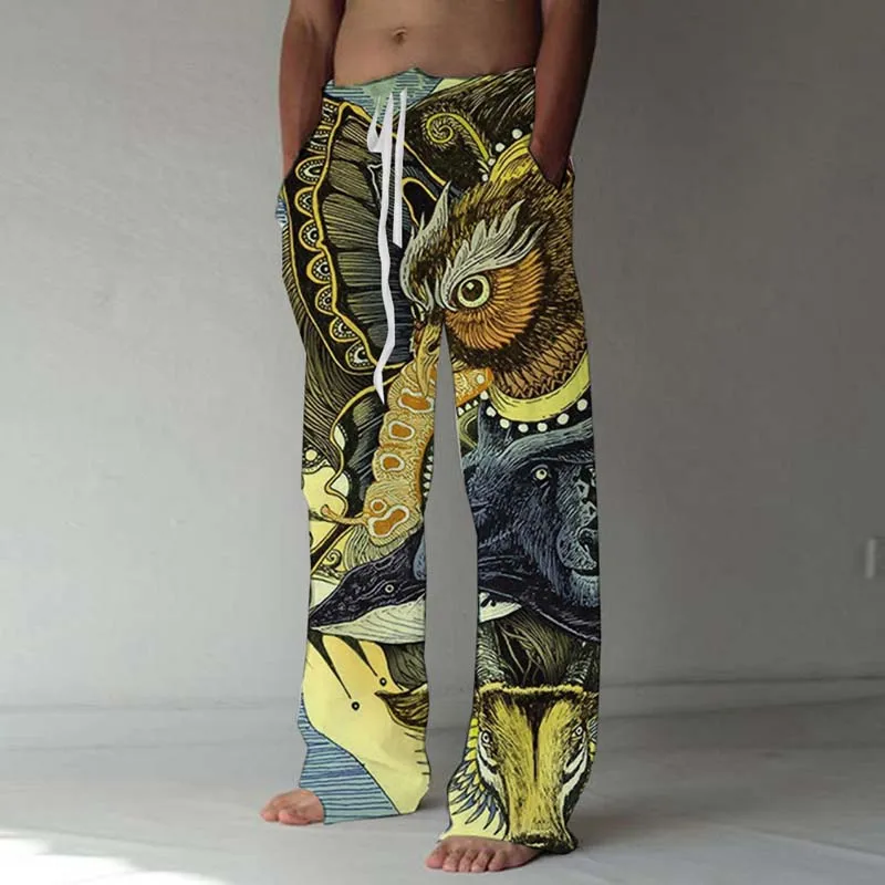 Men's And Women's Pants Summer pants Beach Pants Stretch Waist 3D Printed Color Block Geometric Pattern Graphic print Comfortabl 6