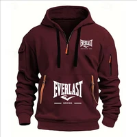 Mode automne et hiver hommes marque vêtements multi-fermeture éclair conception sweat à capuche imprimé sweat-shirt décontracté pull à capuche ample 5