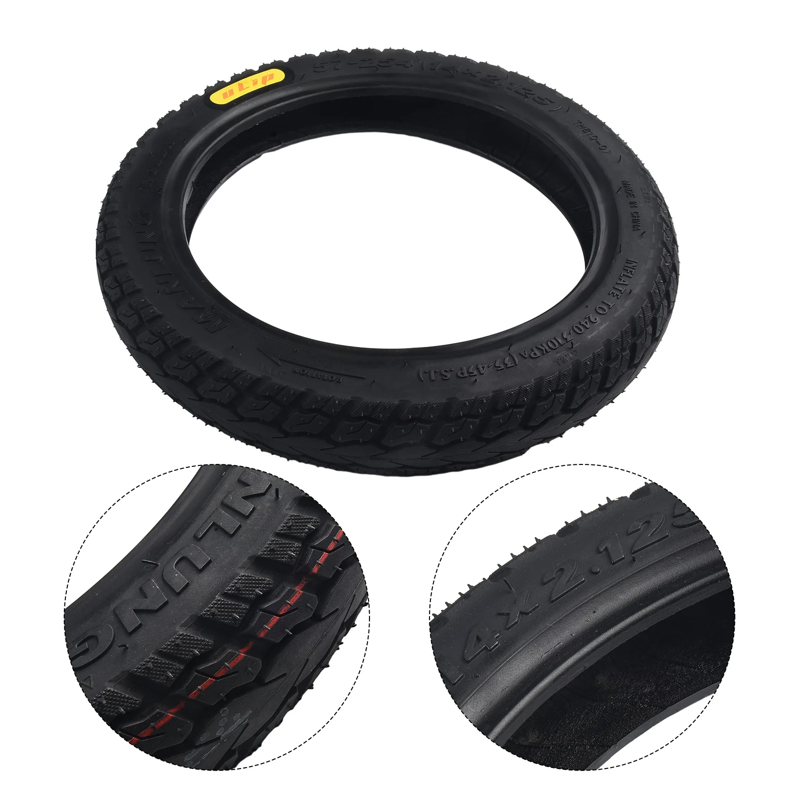 

Tire Tubeless Tyre Rubber Universal Wearproof 14x2.125 1pc 920g Black Electric Bicycle Electric Bike Brand New