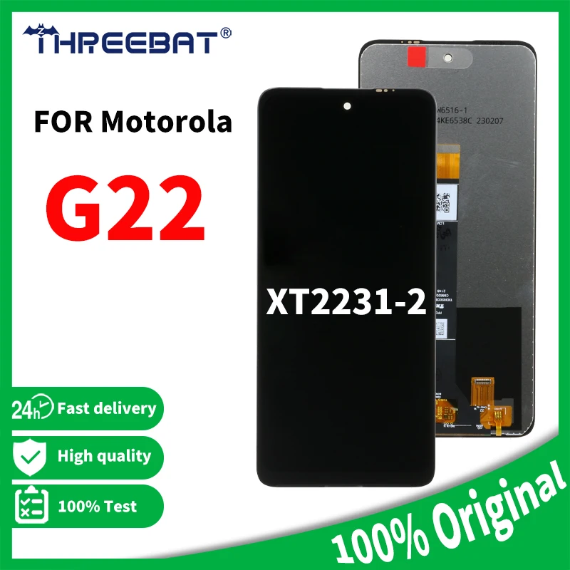 Double Sure LCD Screen For Motorola Moto G22 XT2231-2 Full Display Touch Digitizer Screen Replacement With Screen Frame Black 6.5