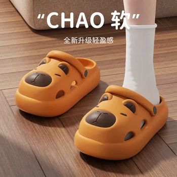 Lovely Cartoon Women Slippers Summer Feeling Outside Wear Eva Thick Soled Home Indoor Women Holes Shoes Sandals Garden Shoes 1