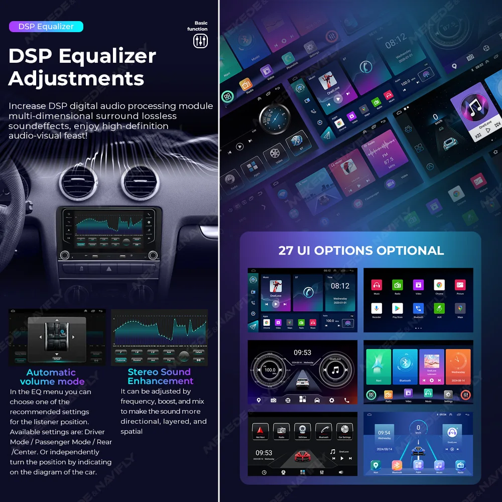 For audi a3 8p S3 RS3 2003-2013 7inch Screen All in one Car Radio Multimedia Player GPS Navigation Wireless Carplay Android Auto