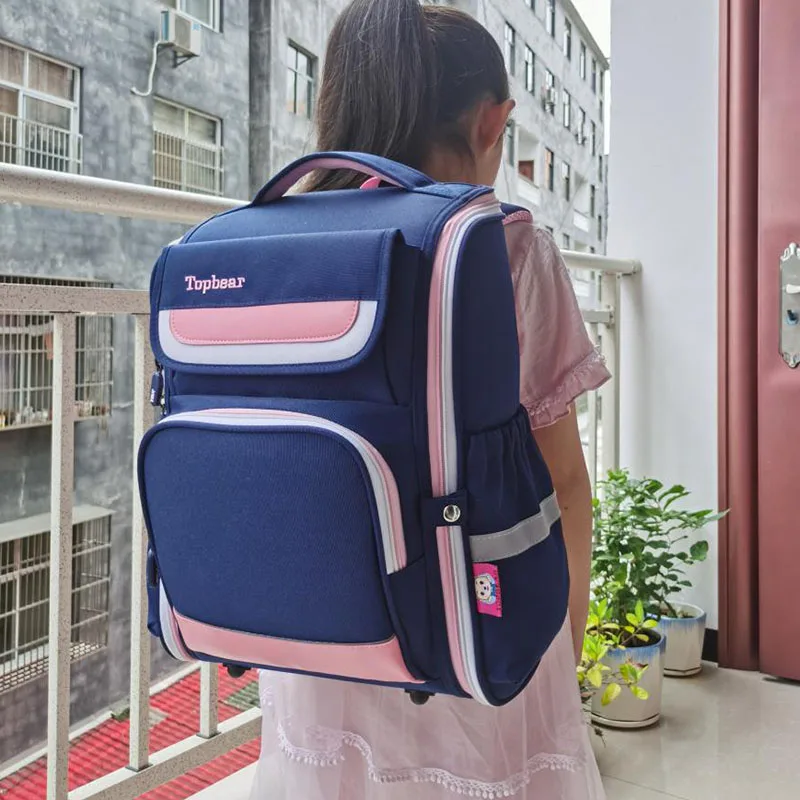 1-6 Grade Pupil Schoolbag Pressure-Reducing Students School Backpack Orthopedic School Bag for Girls Boys Custom Logo Book Bags