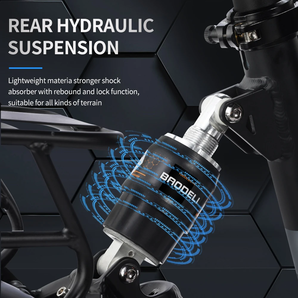 1000W 48V Electric Bike 14Ah 20 Inch Wheel With Hydraulic Shock Absorber Power-driven Bicycle Portable Fold Mountain Ebike 4