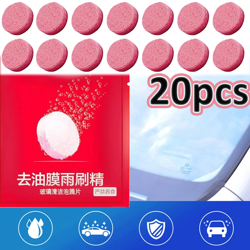 

5/10/20pc Solid Cleaner Car Windscreen Wiper Effervescent Tablets Universal Glass Water Dust Soot Remover Wiper Cleaning Tablets