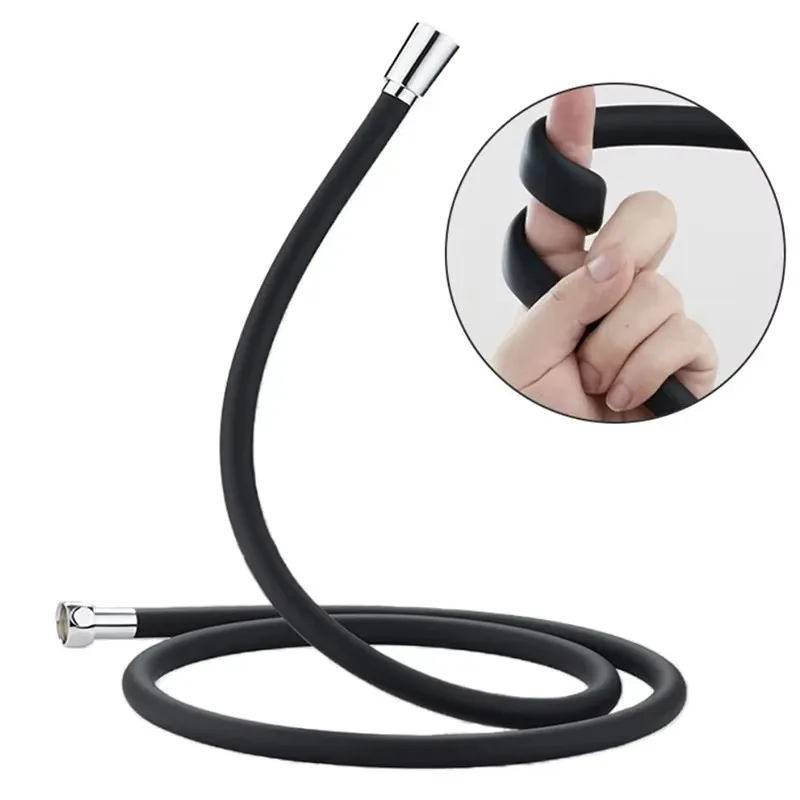Shower hose plumbing hose shower hose extender 1.5/2M Silicone Flexible Bathroom Shower Water Hose Extension Plumbing Pipe Pulling Tube Bathroom Accessories