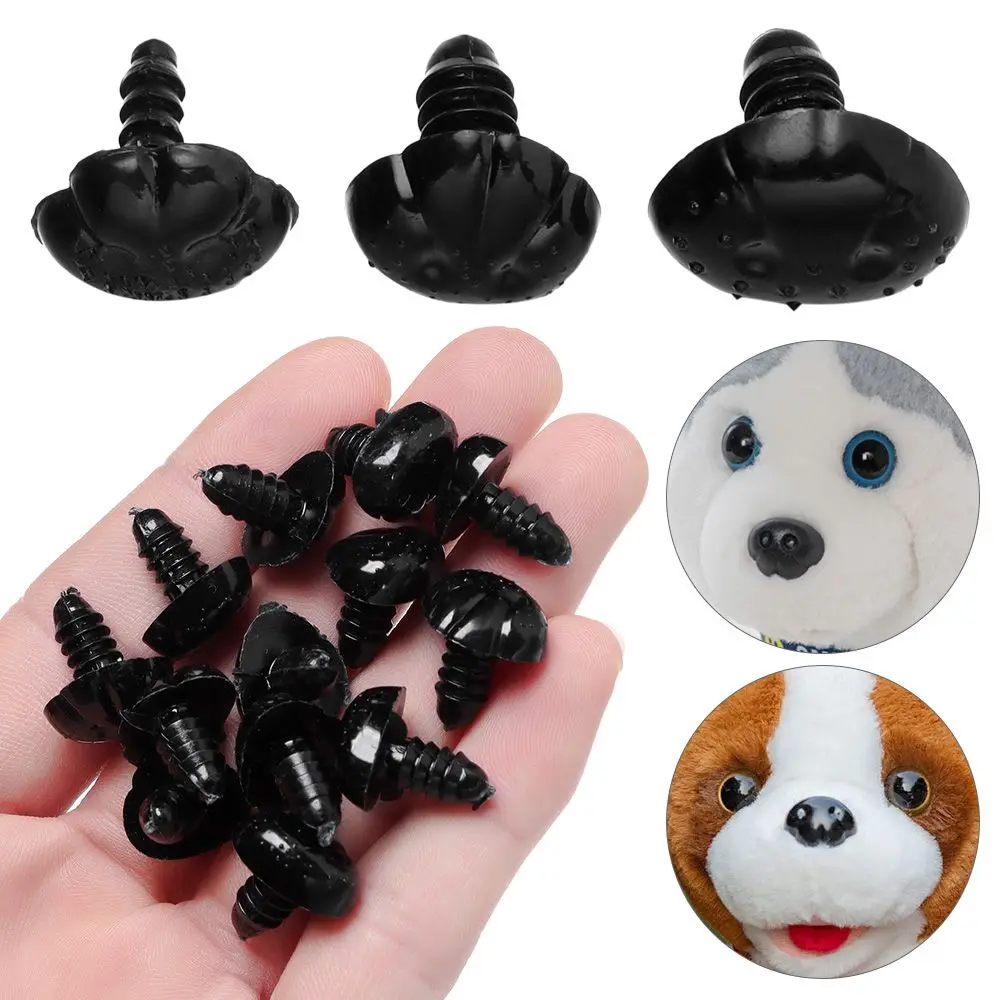 30/50Pcs Plastic Black Oval Safety Noses Doll Animal Dog Bear Noses Stuffed  Toys
