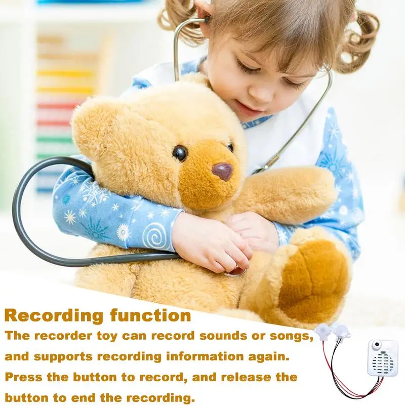 Stuffed Animal Sound Recorder 35 Seconds Button Sound Box Toys Recording Device Plush Toy Custom Messages Recorder Voice Box - 2