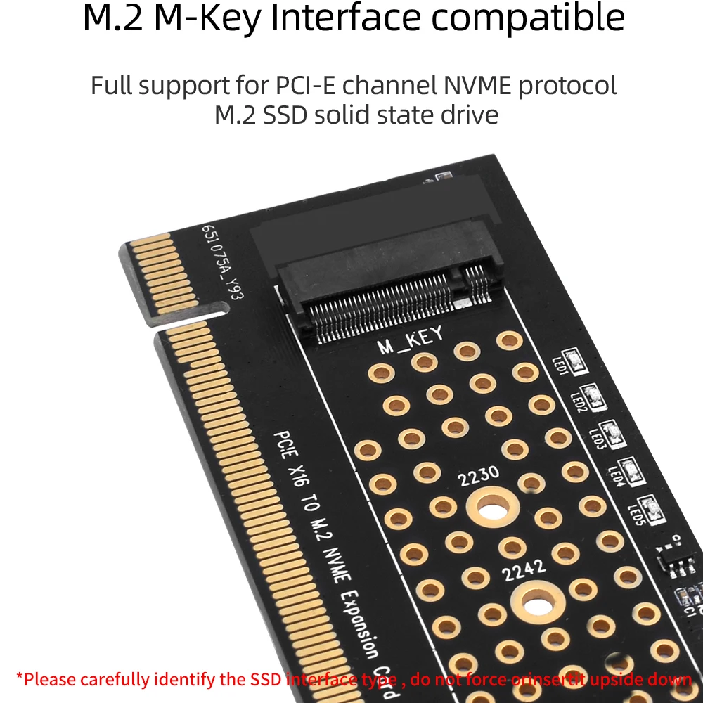 TISHRIC PCIE 확장 카드 어댑터, NVME SSD, M2 PCIE 인터페이스, M.2 NVMe SSD-PCIE M.2 어댑터, X1 X4 X16-M.2 NVME