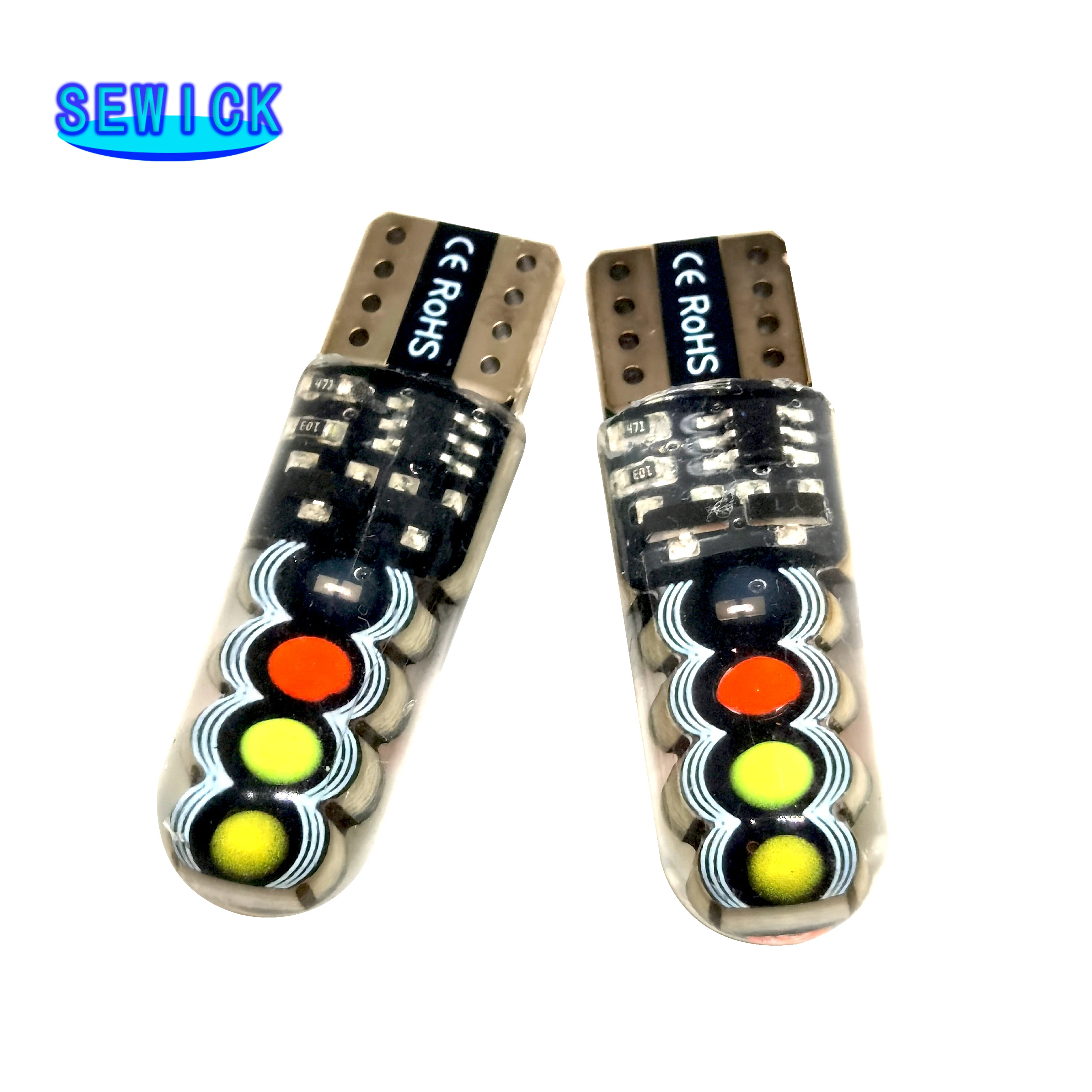 �ڵ��� �÷��� �� ��Ʈ�κ� ���� ������ Ŭ����� ����, RGB LED ����, 8SMD COB ĵ���� 194 168, T10, W5w, 400 ��