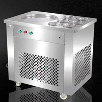 Full Stainless Steel Fried Ice Cream Roll Machine Ice Pan Fry Flat Cream Maker Yoghourt Fried Ice Cream Machine 1pc 2