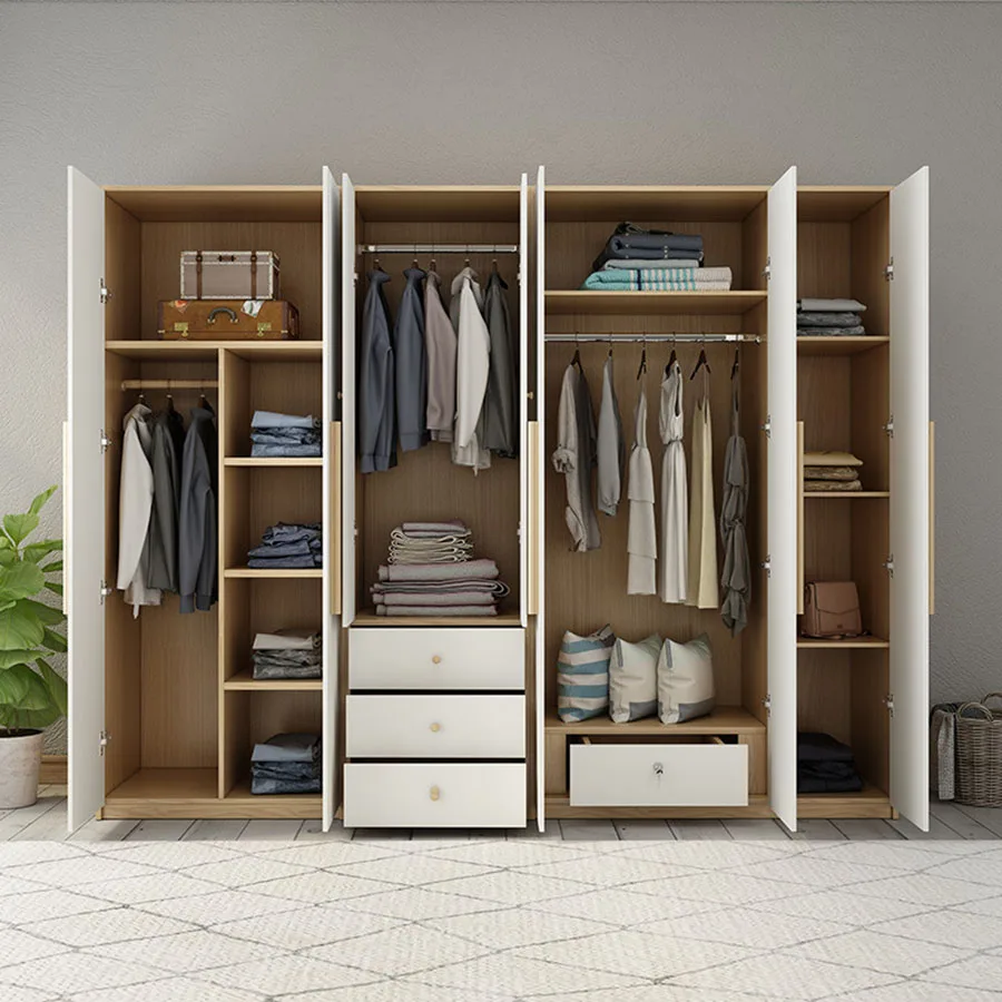 

Large Capacity Wardrobes Clothes Bedroom Individual Drawers Vanity Luxury Elegant Closet Sliding Penderie Hanging Furniture