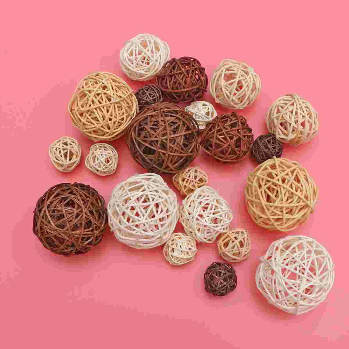 

21Pcs Decorative Wicker Rattan Balls Hand Made Vine Balls for Tree Hanging Ornaments DIY Craft, Wedding Decoration,