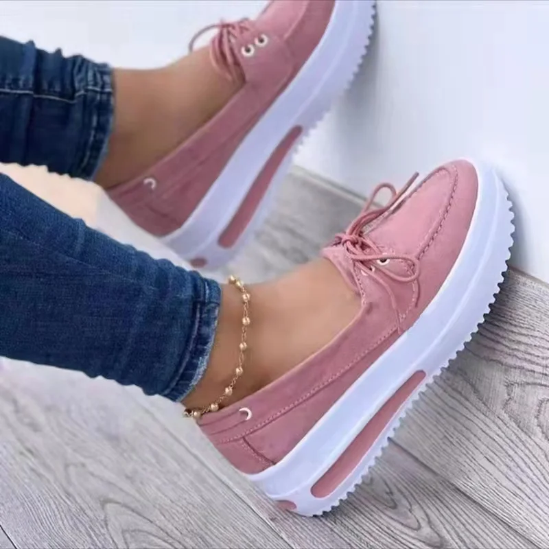 Zapatillas deporte con cuña negra para mujer, zapatos vulcanizados con plataforma, parte inferior gruesa, a la moda, con informales, coreanos, para primavera| | - AliExpress