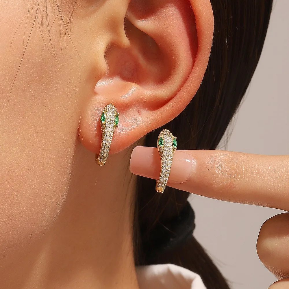 

Fashion Serpentine Zircon Stud Earrings For Men And Women Exquisite Jewelry Birthday Holiday Gifts