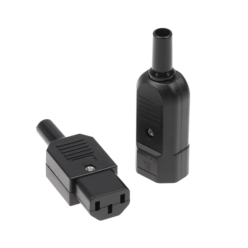 Power Cable 16A 250V IEC Straight Cable Plug Connector C13 C14 Female Male Plug Rewirable 3 Pin AC Socket Industrial