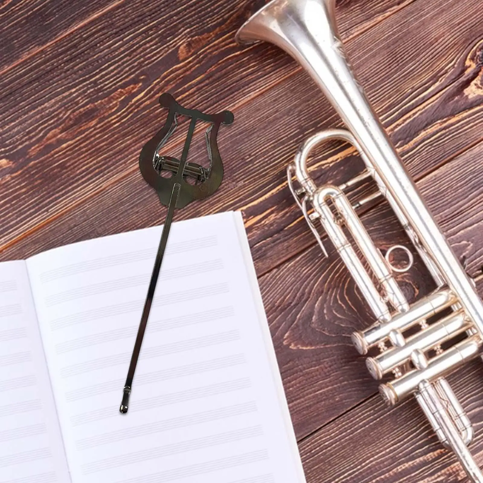 Clamp on Stand Sheet Music Clip Metal for Trumpet Marching Band Instruments