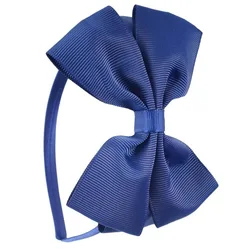 Vibrant Solid Color Bow Hairbands for Kids - Stylish Ribbon Hair Accessories for Girls (Blue2)