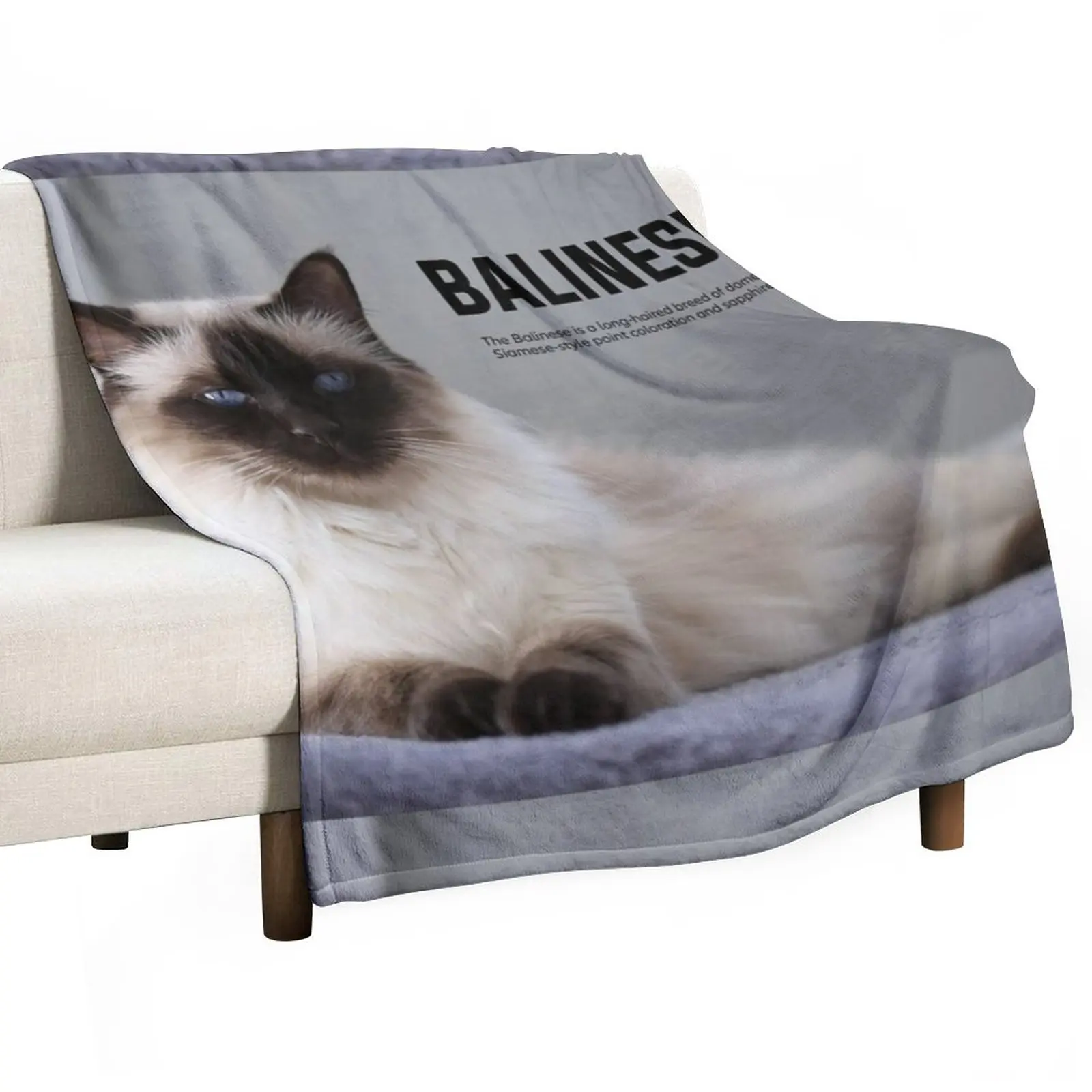 

Balinese Cat Breed Throw Blanket Decorative Throw decorative anime Blankets