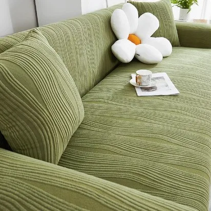 Elastic Sofa Cover Corn Velvet Adjustable Stretch Slipcovers Corner Couch Covers 1/2/3/4 Seater L Shape 4