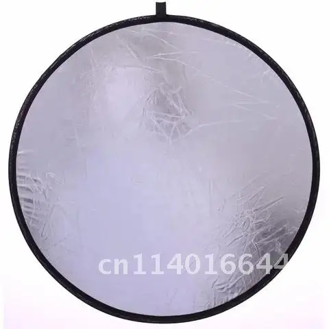휴대용 멀티 접이식 디스크 라이트 리플렉터, 사진 스튜디오용, 2 인 1, 20 인치, 50cm, 골드 및 실버