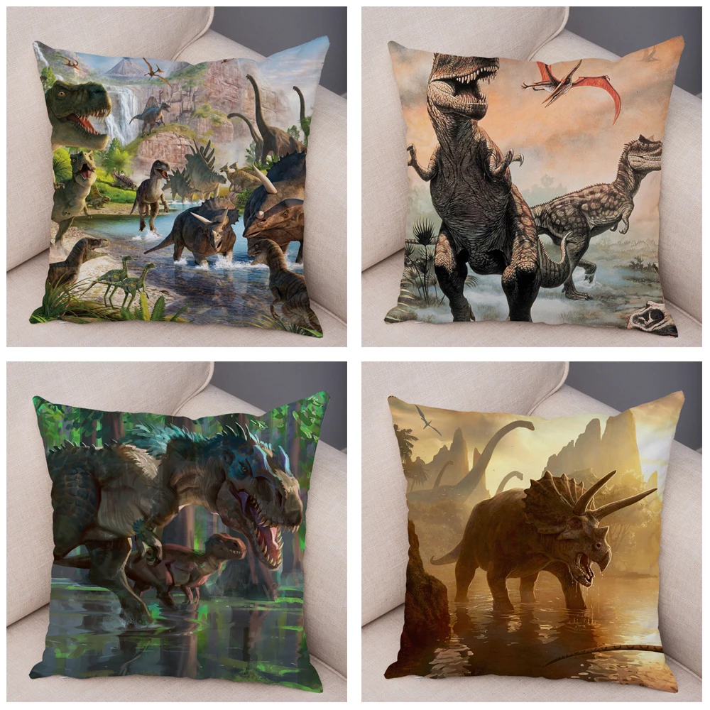 Car Sofa Home Pillowcase Jurassic Dinosaur Cushion Cover Decorative