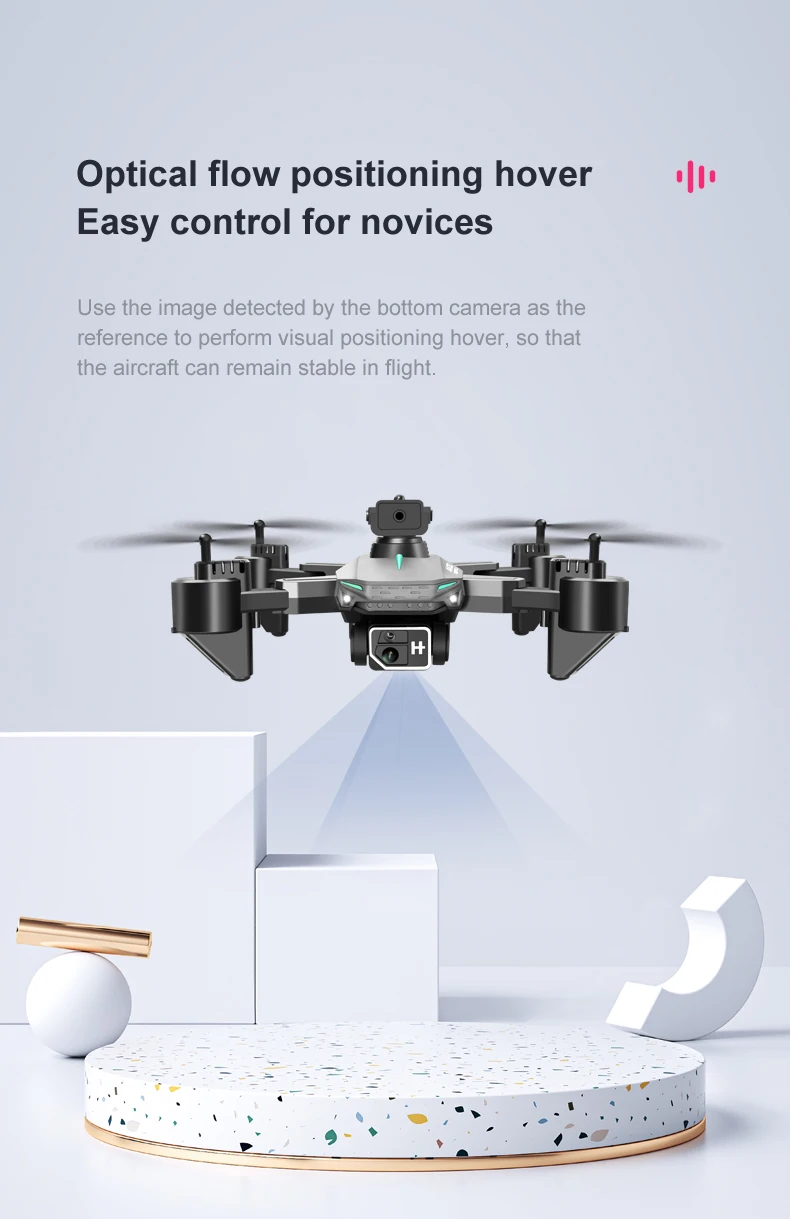 KY605 Pro Drone, optical flow positioning hover control for novices uses the image detected by the