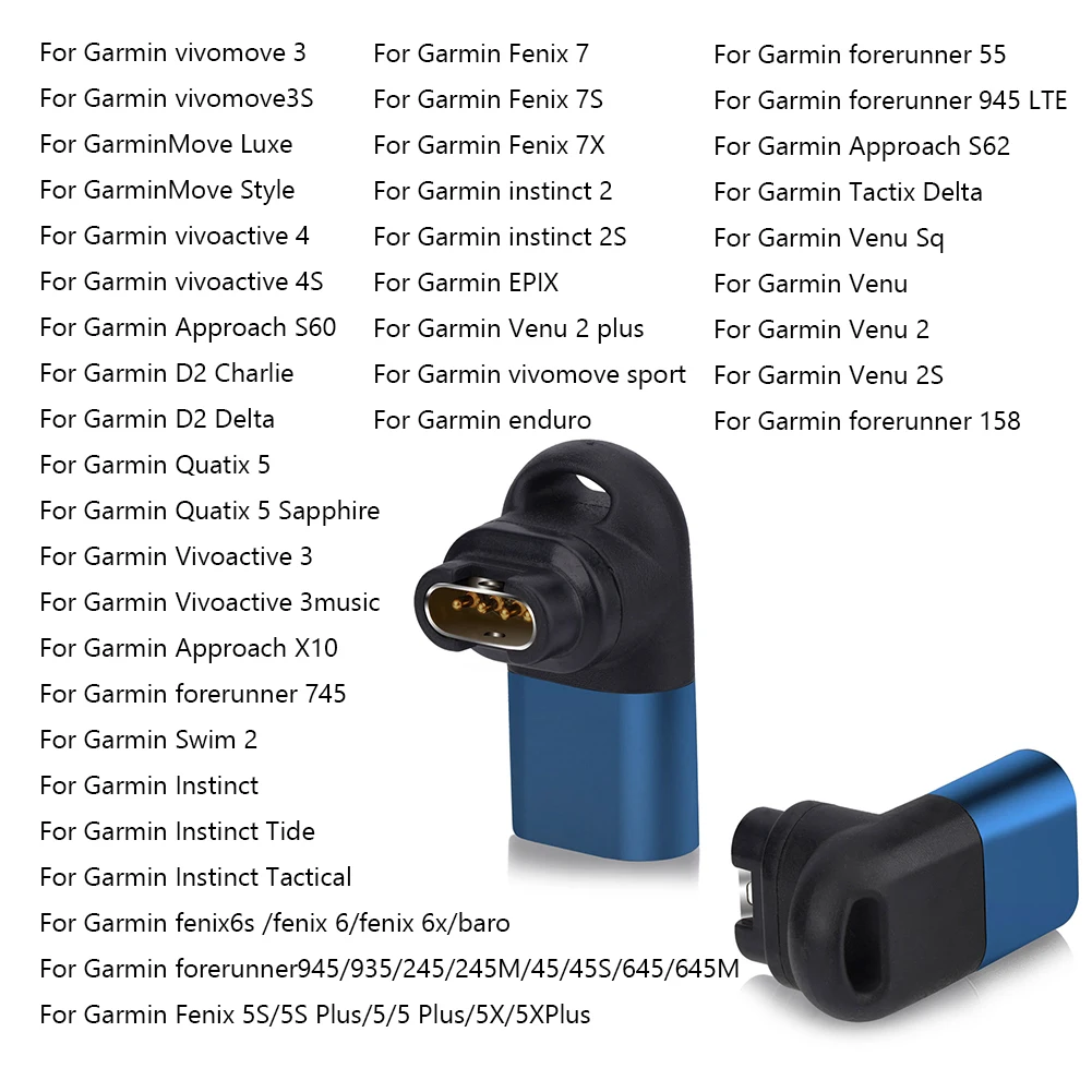 Type C Charger Base Adapter Replacement Charging Connector Smart Watch 90 Degree Elbow Accessories for Garmin Fenix 7/7S/7X/6