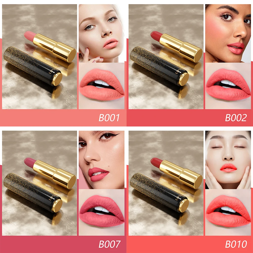 

4Pcs/Set Waterproof Lipstick Sexy Waterproof Lip Stick Nude Matte Velvet Lipsticks Lips Makeup Cosmetics Matte Kiss Proof