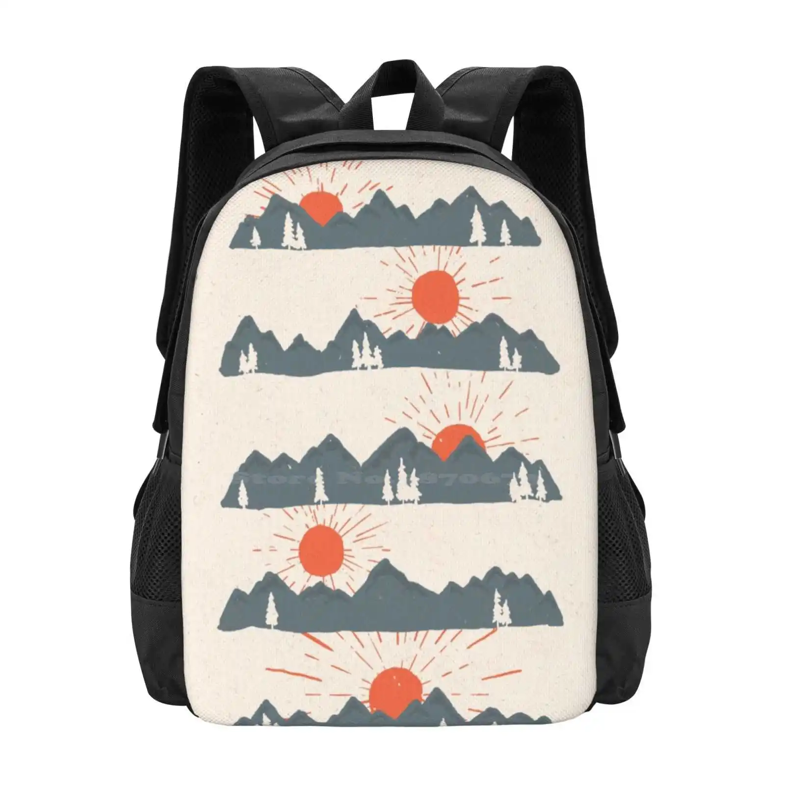 

Sunrises...Sunsets... Hot Sale Backpack Fashion Bags Sunrise Sunset Mountains Nature Wilderness Trees Landscape