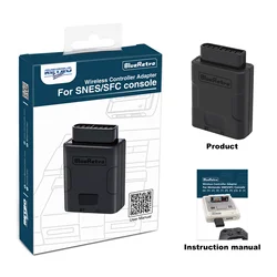 Wireless Controller Adapter for Retro Consoles - Multi-Platform Compatibility (Black)
