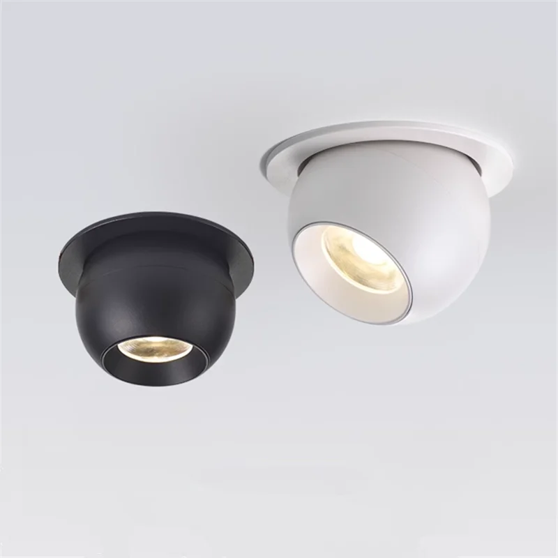 CIR98 Rotating Embedded LED Downlights 7W 9W 12W 15W 20W COB Ceiling Spotlights Anti Glare Tube Lamp AC90-260V For Home