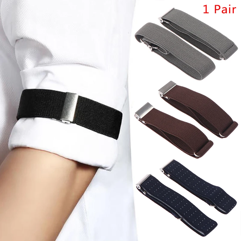 

1 Pair Armbands Sleeve Garter Elasticated UnisexAdjustable Gift Shirt Sleeve Holders Cufflinks Business Wedding Groom Accessory
