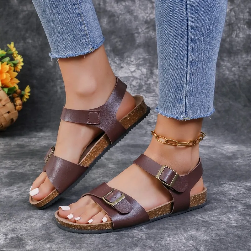 

Flat Sandals for Summer Women Casual Open Toe Shoes Ladies Comfort Walk Beach Sandal Summer Footwear Sandale Femme Eté 2024 Luxe