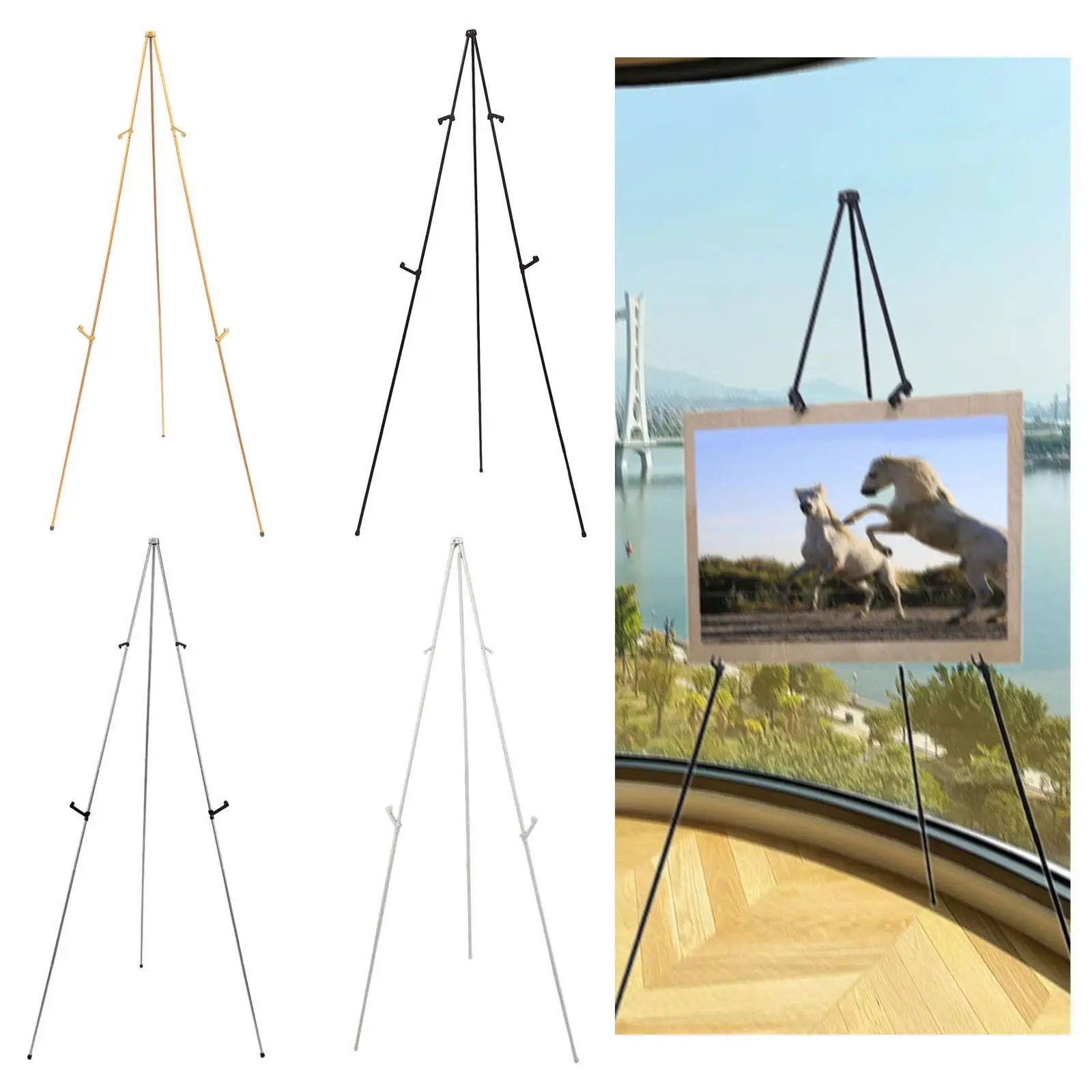 Telescoping Display Easel Picture Display Rack Folded with Carry Bag DIY Supplies Tripod Shelf Poster Holder Stand for Arts
