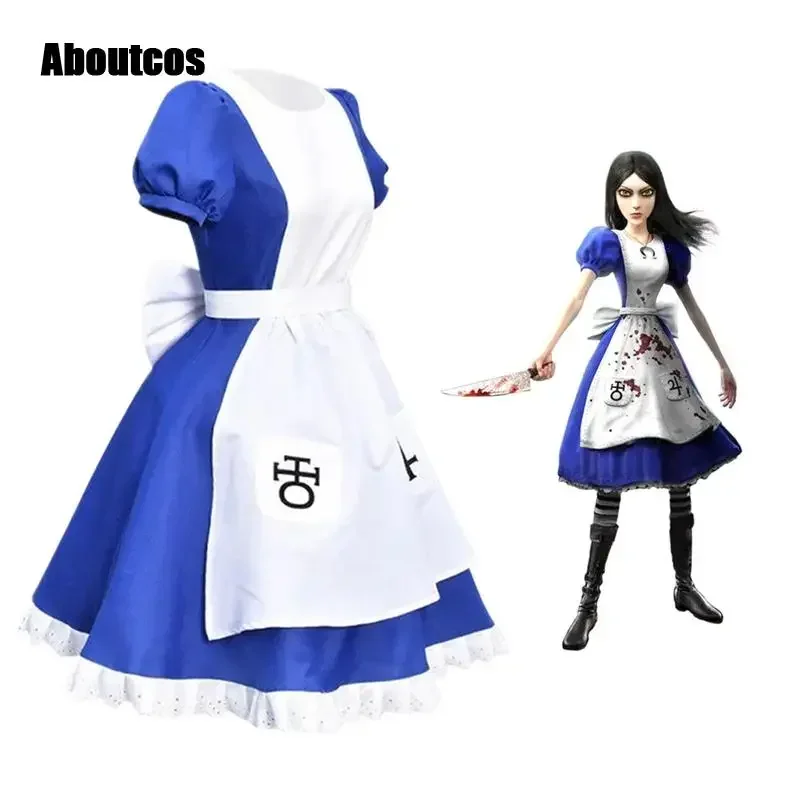 Gioco Alice Madness Returns Costume Cosplay Princess Dress Maid Dress Made Halloween Party Maid Dress Grembiule Per Le Donne