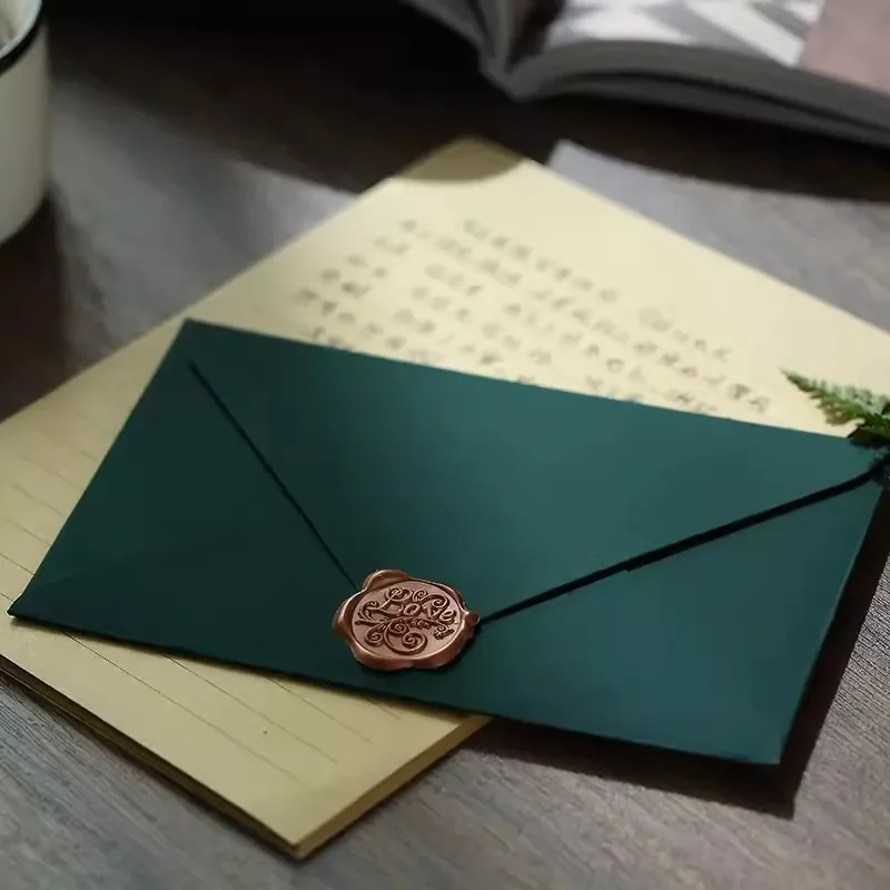 5pcs Solid Green Paper Envelopes for Letters Cards kraft paper envelopes mailing envelopes
