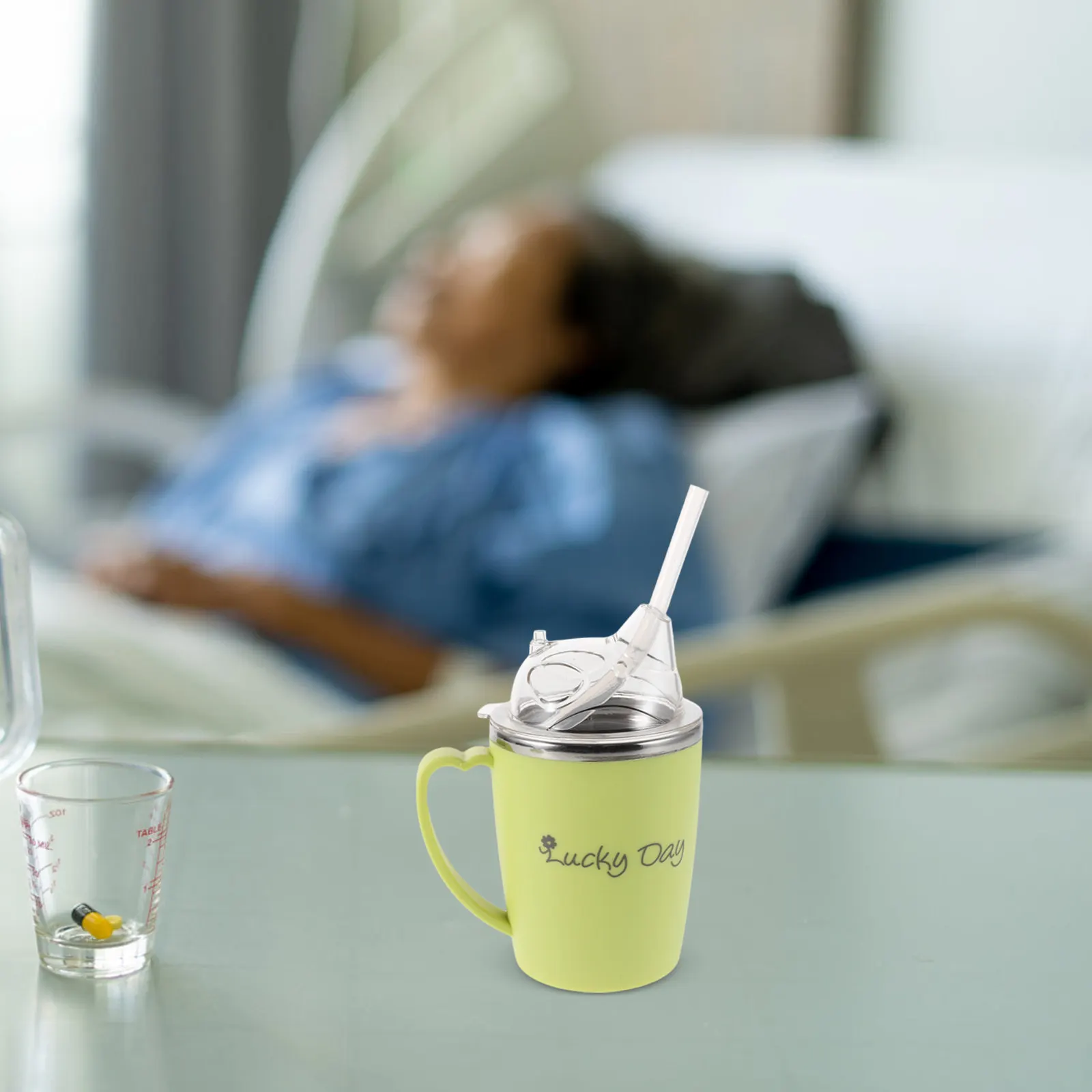 회복기 수유컵 간호컵 350ml 노인, 장애인, 임산부를 위한 인체공학적 디자인 액체 음식, 물, 수프용