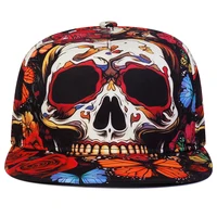 New Fashion Printed Skull Adjustable Snapback Cap Unisex Outdoor Sport Baseball Cap Man Hot Sale Hip Hop Baseball Hat 2