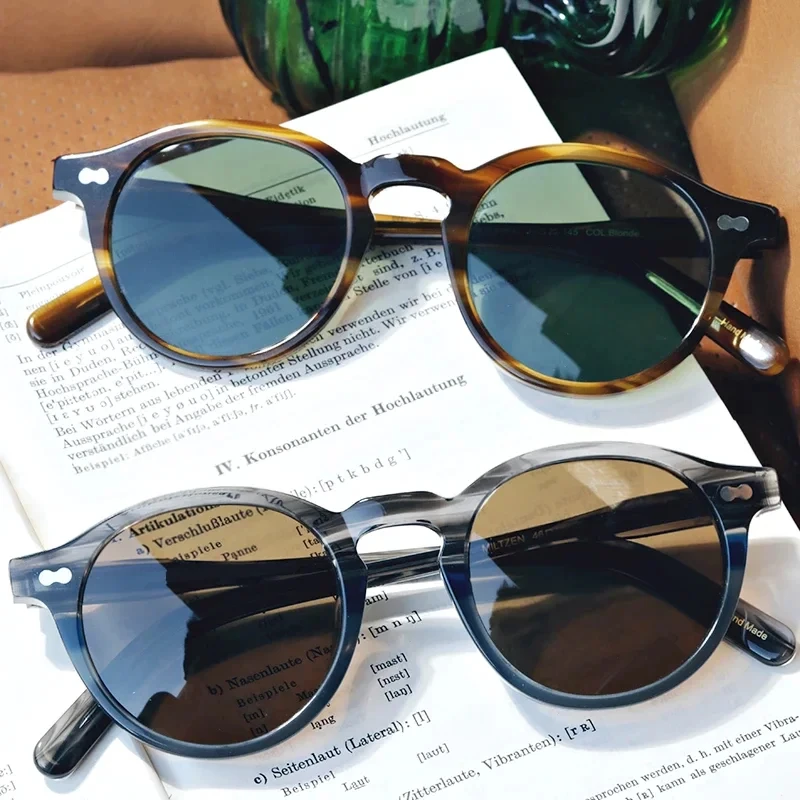 

Vintage Acetate Classical Sunglasses Polarized Men Brand Designer Retro Outdoor Round Eyewear Women Prescription Sun Glasses