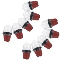 10 Sets Seedling Pot with Cover Garden Tiller Tool Plastic Nursery Accessories Living Room Plants Starter Planter 4