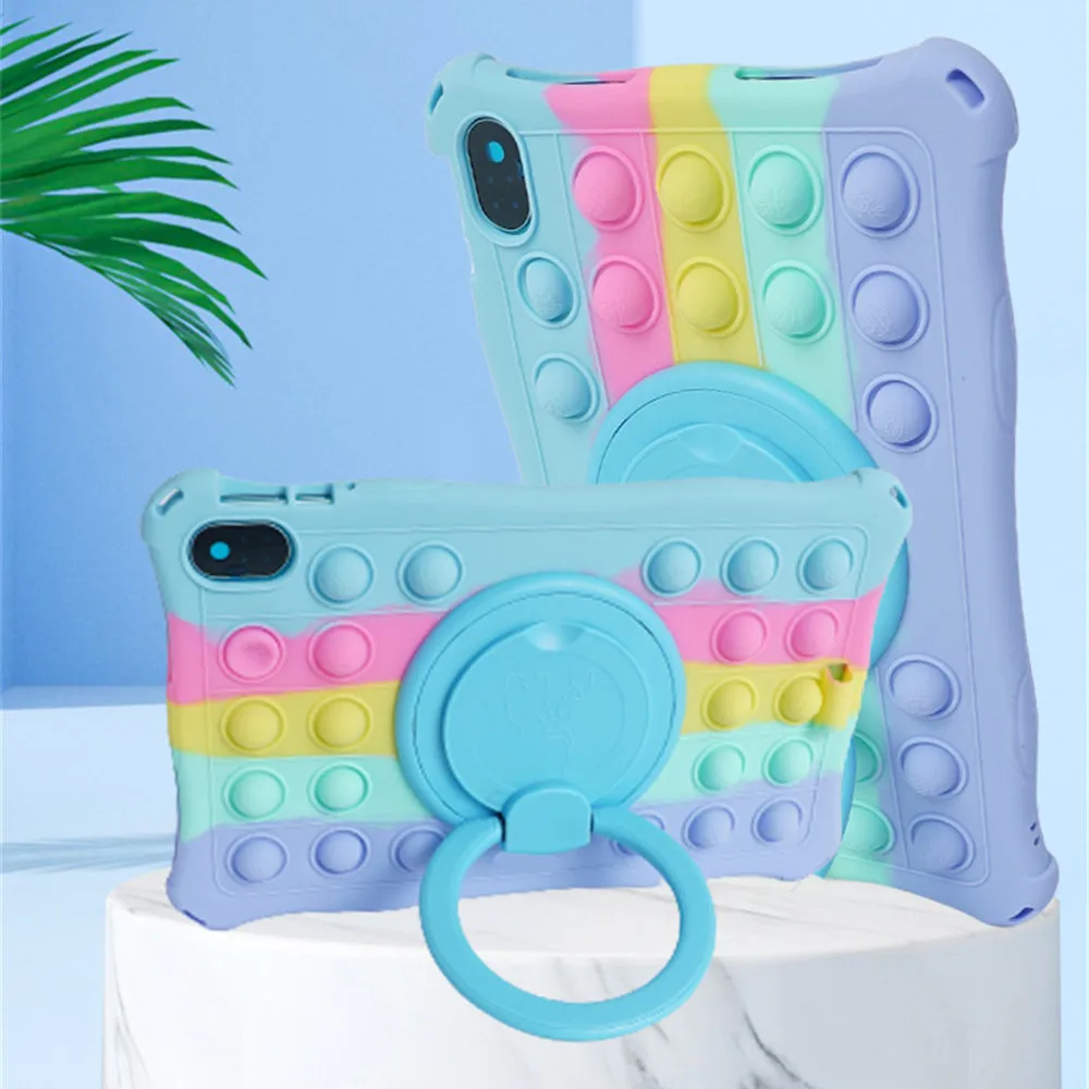 Children's 12 Silicone Tablet Case with 360° Rotating Kickstand and Strap