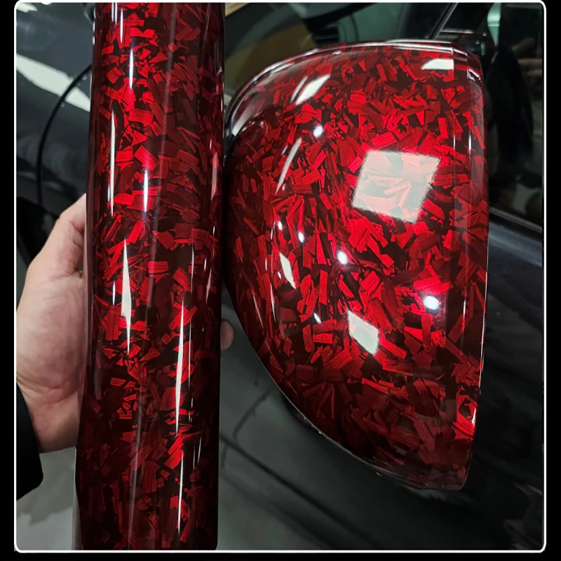 Pellicola Adesiva Per Vinile In Fibra Di Carbonio Forgiata Nera Oro Argento Rossa Lucida Lucida Per Confezioni Di Decalcomanie Per Auto Per Scooter Moto - Foto 13