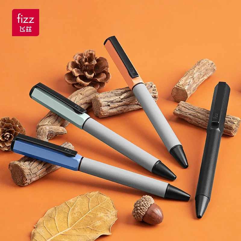 FIZZ Metal Gel Pen Rotating 0.5MM Black Ink Refills Singing Caneta High Value Creative ballpoint Stylo Writing Stationery Supply 2