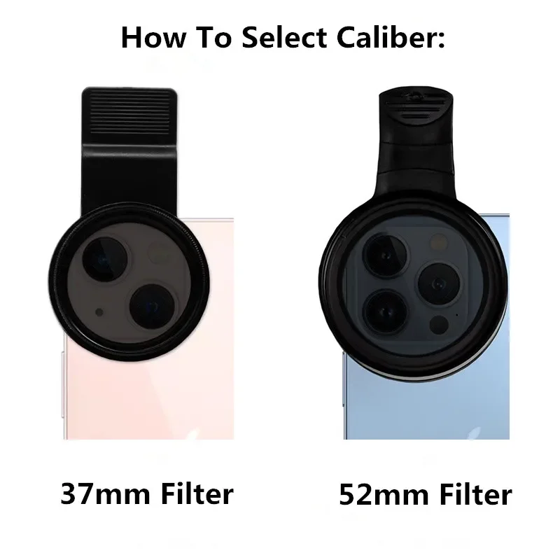 Universal 52mm Circular Polarizer Camera Lens CPL No Reflections Filter with Phone Clip for iPhone Huawei Samsung Smartphone