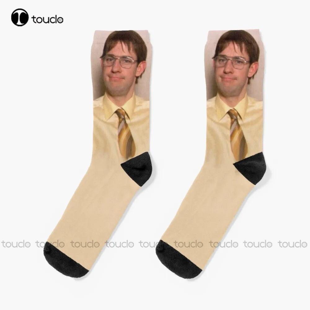 

Jim Halpert Socks | Dwight Schrute | The Office | Dunder Mifflin | Jim Prank Socks For Men Christmas Gift Custom Women Men