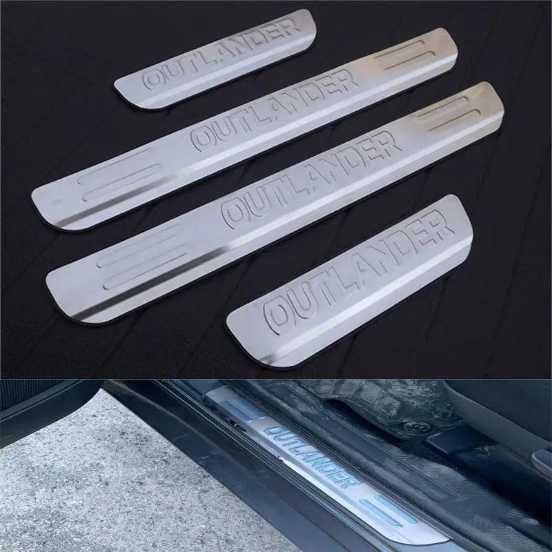 

For Mitsubishi Outlander 2008 2013 2016 2020 Auto Door Sill Plate Trim Stainless Steel Threshold Kick Pedal Scuff Sticker Car o1